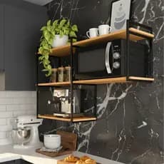 Prateleira Industrial Decorativa 120x40x84 Suporte Metal Para Micro-ondas e Forno