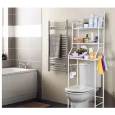 Rack Banheiro Estante Prateleira sobre vaso sanitario Metal Organizador Toalete Varanda