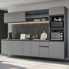 Papel De Parede Cinza Escuro 5M*45cm Autoadesivo À Prova De Óleo Decoração De Cozinha