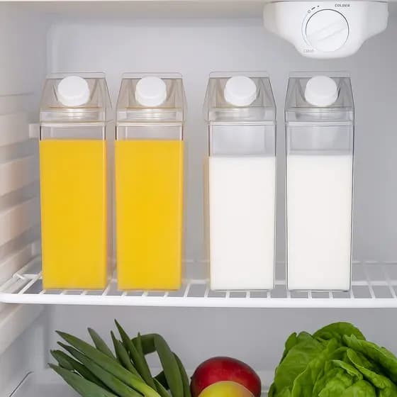 Garrafas 1000ml De Acrílico Transparente Caixa De Leite Geladeira Leite Suco Bebidas Água Chá