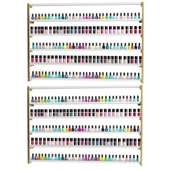 2x Nichos Expositores de Esmaltes Grande Manicure Industrial Suporte Esmalteira Metalon Prateleiras