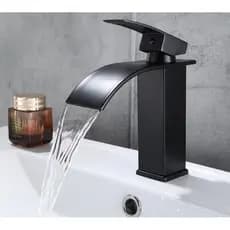 Torneira Mono Comando Inox Cascata Misturador Banheiro Cor Preto