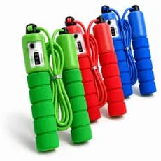 Corda de Pular com Contador Analógico Ajustável Silicone Fitness Academia Cardio Treino 2,85m
