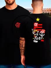Camiseta Futebol  Flamenguistas Estilosa Algodão P ao GG Blusa de Time Envio Imediato!