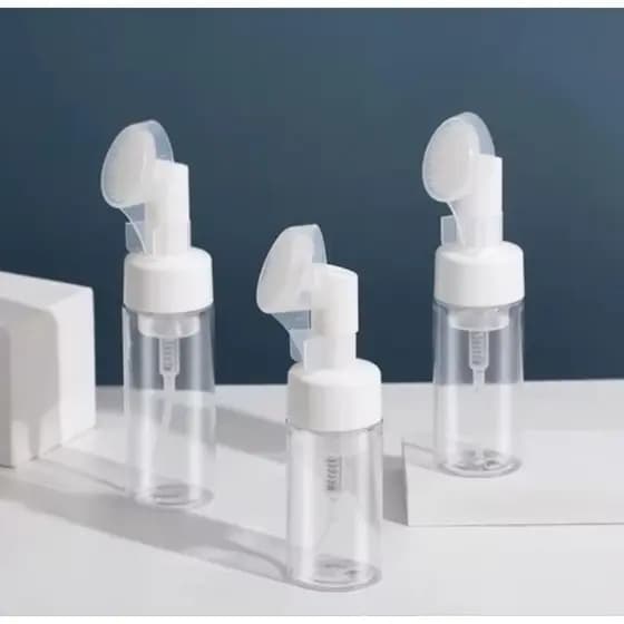 Frasco Pump Espumador 100ml com ESCOVA de Silicone Limpeza Facial Skincare - SQ7005