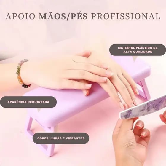 Apoio de Mão/Pés *PLÁSTICO* Alongamento de Unhas Nail Designer - Portátil e Ergonômico - SQ7025
