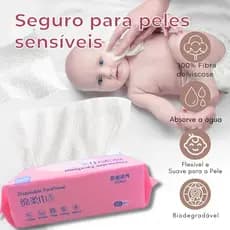 Toalha Lenço Facial Descartável 60 Unidades Skincare, Limpeza de Pele e Remoção de Maquiagem - SQ7962