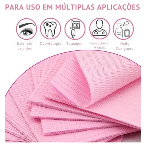Babador Toalha Descartável Impermeável com 3 Camadas, Mesa Nail Design, Tatuagem - SQ8555