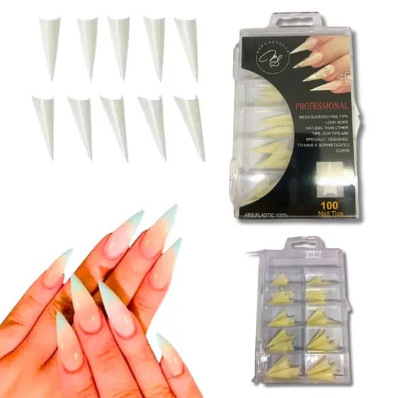 Tips Vamp 100 Unidades para Alongamento de Unhas | Tamanho Curto - SQ5061B