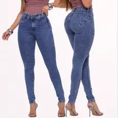 Calça Skinny Jeans Feminina Premium Cintura Alta Com Lycra Empina e Levanta Bumbum
