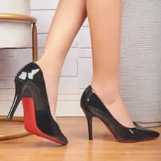 Scarpin Feminino Verniz Salto Alto Agulha Solado Vermelho Clássico Luxo Elegante Casual Social Chic
