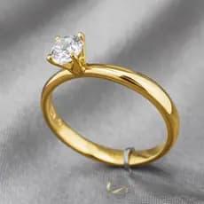 Anel Fino Com Zircônia Noivado Antialérgico Ouro 18k Banhado