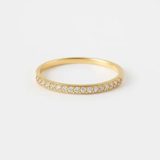 Anel Feminino Ouro 18k Semijoia Cravejado |Anel Fino Delicado | Aliança Fina Banhado Ouro multiuso