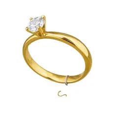 Anel Solitário Fino Banhado A Ouro 18k Feminino Lançamento