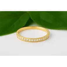 Anel luxo Aparador Meia Aliança Ouro18 Garantia  de  casamento ,amor, fino e delicado