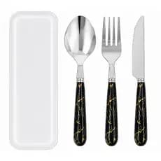 Jogo Kit de Talheres Estilo Marmorizado Utensílios Com Estojo