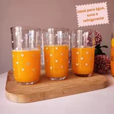 Kit Copos de Vidro Decorados Coração| Água,Suco e Refrigerante - PRESENTE AMIGA,MÃE,IRMÃ E CASAMENTO