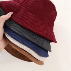 Chapéu Bucket Adulto Veludo Textura Regulagem Unissex Moda ref: HYL-31#