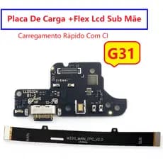 Placa De Carga + Flex Lcd Sub Placa Mãe Para Moto G31 Xt2173 Turbo