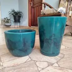 Kit 2 Vasos Modernos de Polietileno Para Plantas, Flores, Decoração, Jardim - ConeN1, Bojo N0