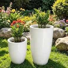 Kit 2 Vasos Cone Bojo Polido N1 e N2 Para Plantas e Flores | Luxo Decorativo