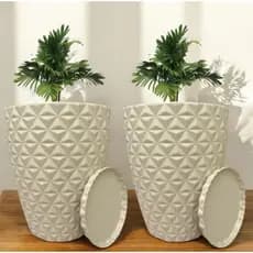 Kit 2 Vasos em Polietileno Decorativos Diamante N3 Planta ou Flor Jardim Luxo