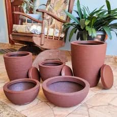 Kit 5 vasos de Polietileno Para Pnatas Flores e Decoração - Coluna Bojo N1e N2, Bojo N1, Bacia N1 e N2