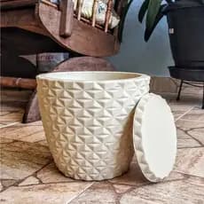 Vaso Polietileno Para Plantas, Flores, Jardim, Sala, decorativo, Casa Bojo diamante N1 c/ Prato