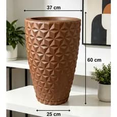 Vaso Coluna Diamante Grande 60x37x24cm | Polietileno Resistente | Ideal Árvores e Plantas Grandes