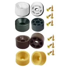 Kit 10, 20, 30, 40 e 50 Suporte de Prateleira 10x15 Redondo Branco ou Preto Bolinha para Móveis Armário Com Parafuso