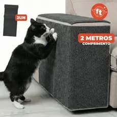 Protetor Arranhador Adesivo para Gatos Carpete Protetor de Móveis Sofá Cinza Escuro Kit 2un 40x100cm