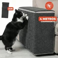 Kit 2un 30x200cm Tapete Arranhador para gatos Adesivo Carpete Protetor de Sofá Adesivo Cinza Escuro