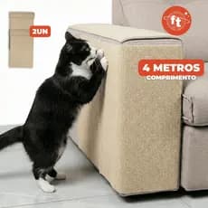 Kit 2un 30x200cm Tapete Arranhador para gatos Adesivo Carpete Protetor de Sofá Protetor Adesivo Bege