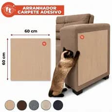 Arranhador Autoadesivo para Gatos com Instalação Fácil Protetor de Sofá e Cama Box 60x60cm