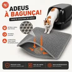 Tapete Limpa Patas Gato Grande 40x50cm | Coletor de Areia Anti Sujeira - Ideal para Caixa de Areia