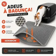 Tapete Limpa Patas Gato Grande 45x60cm | Coletor de Areia Anti Sujeira - Ideal para Caixa de Areia