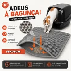 Tapete Limpa Patas Gato Grande 55x75cm | Coletor de Areia Anti Sujeira - Ideal para Caixa de Areia
