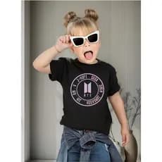 CAMISA CAMISETA MODA INFANTIL E JUVENIL ESTILOSA E CONFORTAVEL ESTAMPADA A BANDA DO MOMENTO BTS CIRCULO COLORIDO