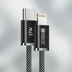 Cabo Original Hrebos Turbo 27w Para iPhone Usb-c Lightning 1,5m Trançado em Nylon