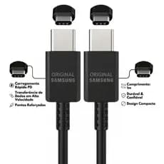 Cabo Original Samsung Tipo C Turbo S25 S24 S23 S22 S21 S20