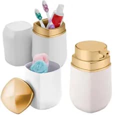 Kit para Banheiro/Lavabo – Branco & Dourado | 3 Peças Linha Conceito Arthi