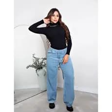 Body Feminino Gola Alta Manga Longa Tecido Super Confortável