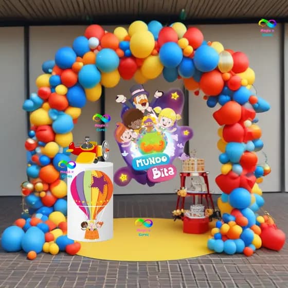 Kit Decoração Mundo Bita 120 Balão Bexiga 6.5 Polegada Látex