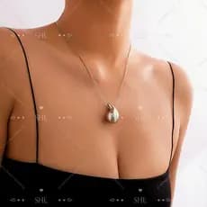 A&L - Conjunto De Joias Elegante Com Pingente Em Formato De Gota (Par De Brincos + Colar)