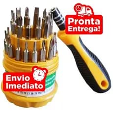 Kit Jogo De Chaves 31 Cabeças Precisão Fenda Torx Philips Conserto Celular Tablet Notebook