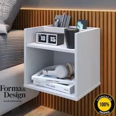 Mesa de Cabeceira Suspensa Mudo Nicho Retro Quarto Madri