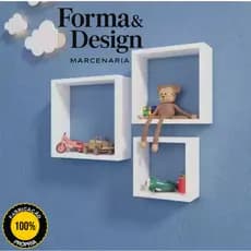 KIT 3 NICHOS 20|25|30cm MDF BRANCO PRATELEIRAS DECORATIVOS QUARTO SALA BANHEIRO