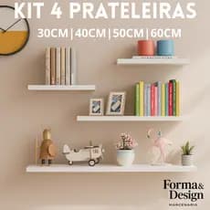 Prateleiras MDF 30|40|50|60 Branco Sala Quarto Cozinha Banheiro decoração Suspenso Parede