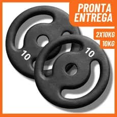 Par Anilhas Musculação 10kg Pintada (20kg Total) Peso Para Exercícios Academia Treino em Casa