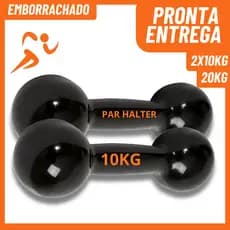 Halteres Bola 10KG emborrachado (2 und.) – Ferro Fundido • Academia • Musculação • Fitness